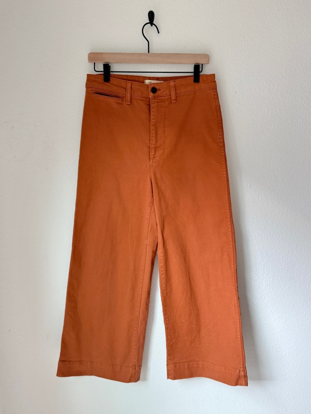 Madewell Emmett Wide Leg Cropped Pants - Rust / Orange - 28 - Picture 2 of 9